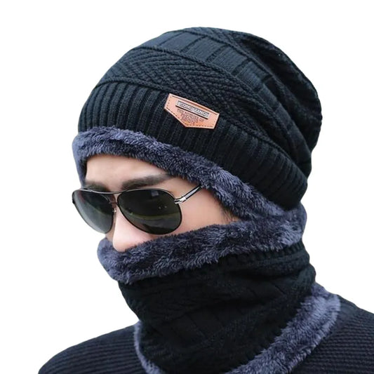 Winter Beanie Cap and Neck Warmer Set