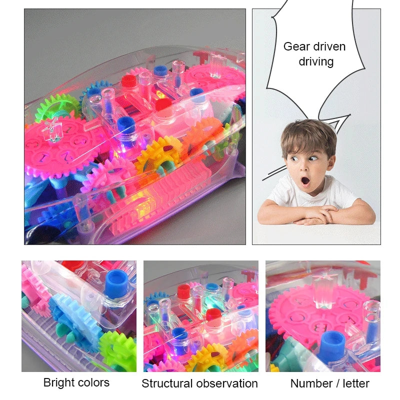 Electric Racing Car Toys Transparent Light Colorful LED Music - Neozen Store