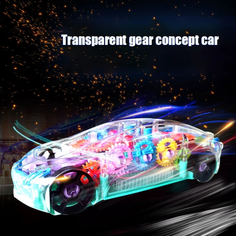 Electric Racing Car Toys Transparent Light Colorful LED Music - Neozen Store