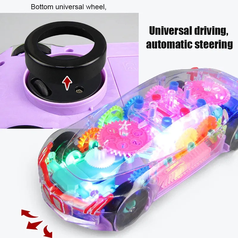 Electric Racing Car Toys Transparent Light Colorful LED Music - Neozen Store