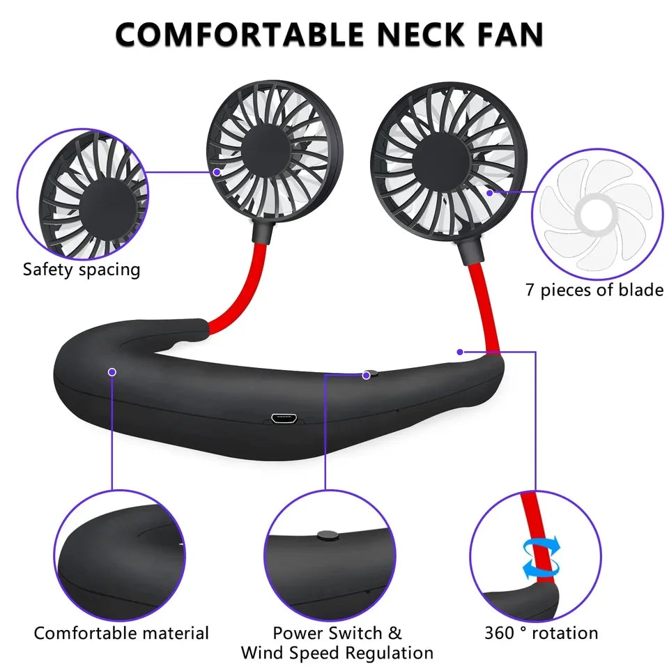 Portable Hanging Rechargeable Neck Fan - Neozen Store