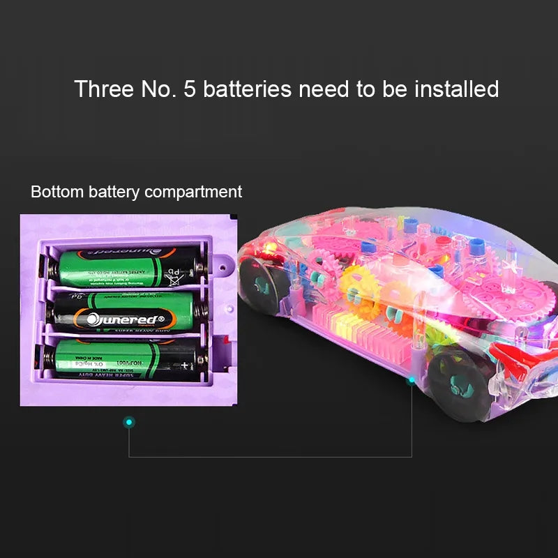 Electric Racing Car Toys Transparent Light Colorful LED Music - Neozen Store