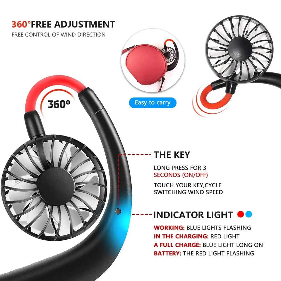 Portable Hanging Rechargeable Neck Fan - Neozen Store