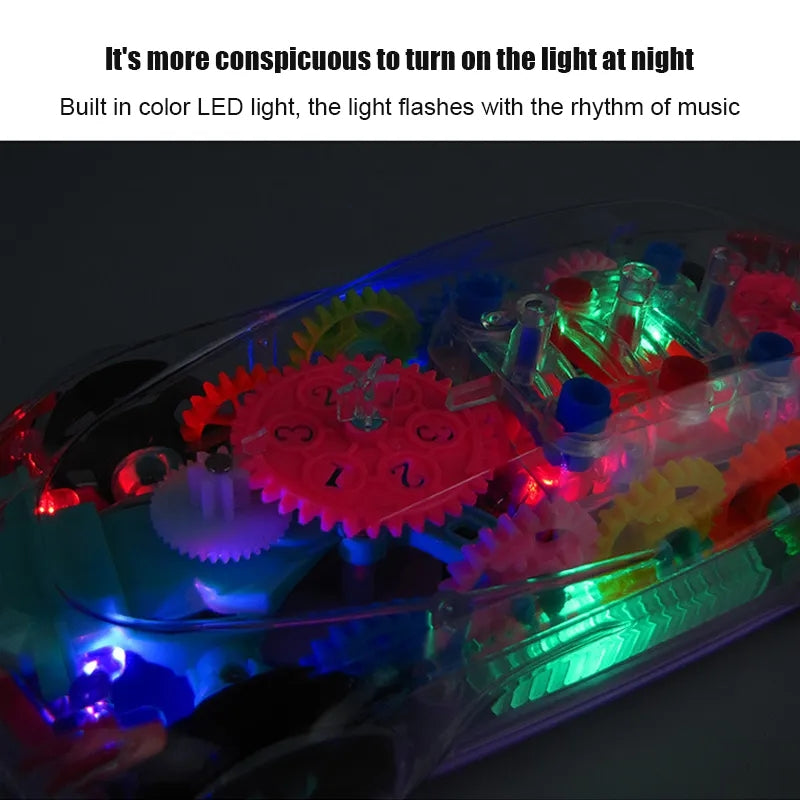 Electric Racing Car Toys Transparent Light Colorful LED Music - Neozen Store