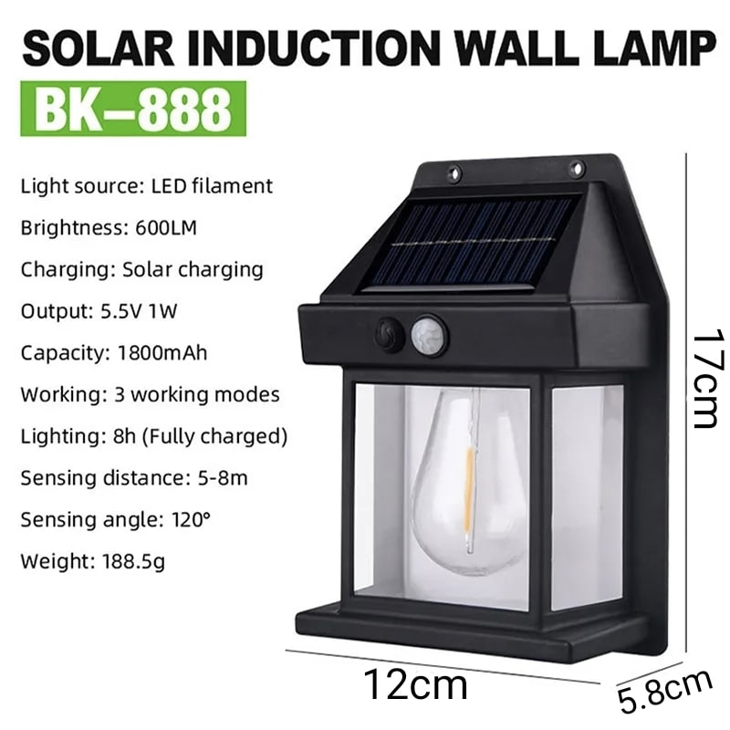 Solar-Powered Motion Sensor Wall Lamp